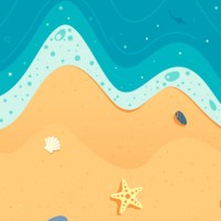 detailed illustration of sea and beach top view. summer vacation background illustration. - fashion stock illustrations