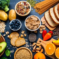 dietary fiber food shot from above - food stock pictures, royalty-free photos & images
