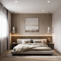 digitally generated image of a bedroom interiors with minimal furniture - home decoration stock pictures, royalty-free photos & images