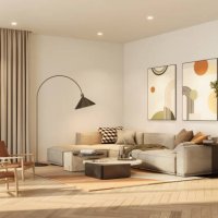 digitally generated image of a living room with a wooden floor - home decoration stock pictures, royalty-free photos & images