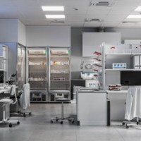 digitally generated image of the research lab - home decoration stock pictures, royalty-free photos & images