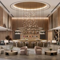 digitally rendered image of a five-star hotel interior - home decoration stockfoto's en -beelden