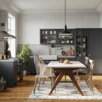 dining room in a modern kitchen - home decoration stock pictures, royalty-free photos & images