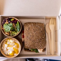 directly above shot of eating economy class lunch set on the plane - junk food stock pictures, royalty-free photos & images