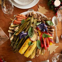 directly above shot of grilled vegetables in plate - food fotografías e imágenes de stock