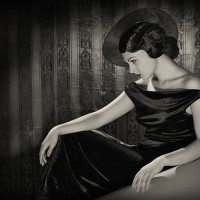 diva with the hat in film noir style. - fashion stock pictures, royalty-free photos & images