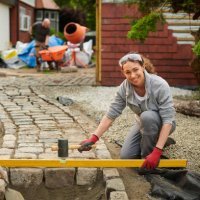 diy cobble path - home decoration stock pictures, royalty-free photos & images