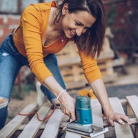 diy woman working - home decoration stock pictures, royalty-free photos & images