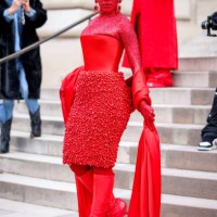 Doja Cat is seen during the Paris Fashion Week - Haute Couture Sring Summer 2023 on January 23, 2023 in Paris, France.