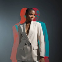 double exposure beautiful young woman in white suit - fashion stock pictures, royalty-free photos & images