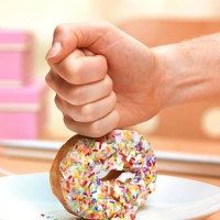 doughnut just say no - junk food stock pictures, royalty-free photos & images