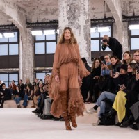 Doutzen Kroes walks the runway during the Chloé Womenswear Fall/Winter 2024-2025 show as part of Paris Fashion Week on February 29, 2024 in Paris,...