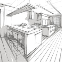 drawing of a design for a interior home - home decoration stock illustrations