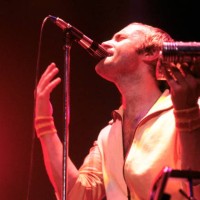 Drummer and singer Phil Collins performing with English progressive rock group Genesis, at the Broome County Veterans Memorial Arena, Binghamton, New...