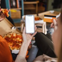 e- commerce food services - junk food stock pictures, royalty-free photos & images