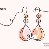 earrings continuous line illustration - fashion stock illustrations