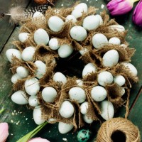 easter egg wreath - garden decoration stock pictures, royalty-free photos & images