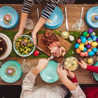 easter table - food stock pictures, royalty-free photos & images