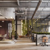 eco friendly office interior in 3d render - home decoration stock pictures, royalty-free photos & images