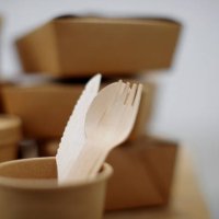 eco friendly paper packaging boxes on a table - junk food stock pictures, royalty-free photos & images
