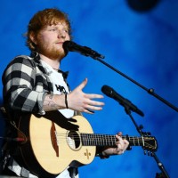 Ed Sheeran interacts with concert-goers during his concert on the opening night of his Australian tour at Optus Stadium on March 2, 2018 in Perth,...