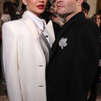 Ed Westwick and Amy Jackson attend the Genny fashion show during the Milan Fashion Week Womenswear Fall/Winter 2024-2025 on February 22, 2024 in...