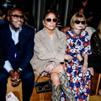 Edward Enninful, Jennifer Lopez and Anna Wintour at the COACH Spring 2024 Ready To Wear Runway Show and dinner event at the New York Public Library...