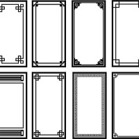 eight asian style frames - fashion stock illustrations