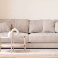 elegant home interior in japanese style. modern scandinavian living room interior design with sofa. 3d rendering - home decoration stock pictures, royalty-free photos & images