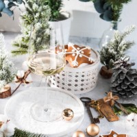 elegant wine glass in bright christmas winter scene - home decoration stock pictures, royalty-free photos & images