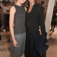 Elfie Reigate and Rosemary Ferguson wearing Burberry at the Burberry September 2017 at London Fashion Week at The Old Sessions House on September 16,...