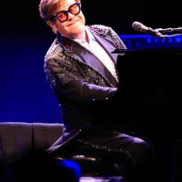Elton John performs during the first UK stop on his "Farewell Yellow Brick Road" Tour at M&S Bank Arena on March 23, 2023 in Liverpool, England.