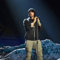 Eminem performs on stage during the MTV EMAs 2017 held at The SSE Arena, Wembley on November 12, 2017 in London, England.