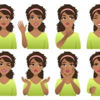emotions - hairstyle stock illustrations
