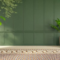 empty classic green wall with plants - home decoration stock pictures, royalty-free photos & images
