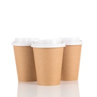 empty disposable paper coffee cups isolated on white background - junk food stock pictures, royalty-free photos & images
