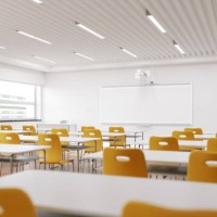 empty modern classroom with white interactive board - home decoration stock pictures, royalty-free photos & images