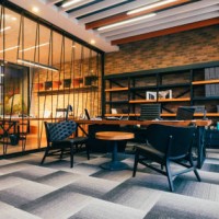 empty modern office with ceo working desk room - home decoration stock pictures, royalty-free photos & images