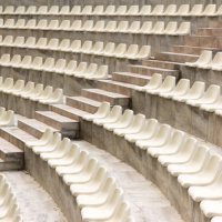 empty seats in the stands of the arena - concert stock pictures, royalty-free photos & images