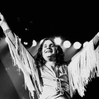 English singer, songwriter, actor and television personality Ozzy Osbourne of Black Sabbath performs on stage, Lewisham Odeon, London, 27 May 1978.