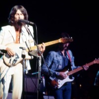 English singer, songwriter, and lead guitarist for the Beatles George Harrison and English rock and blues guitarist, singer, and songwriter Eric...