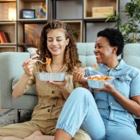 enjoying at home - junk food stock pictures, royalty-free photos & images