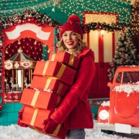 enjoying christmas atmosphere - fashion stock pictures, royalty-free photos & images