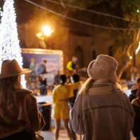 enjoying christmas holidays in the city - concert stock pictures, royalty-free photos & images