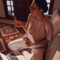 enjoying small treats. pregnancy moments . - junk food stock pictures, royalty-free photos & images