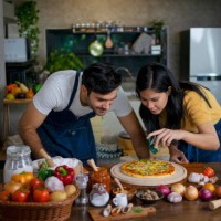 entrepreneur made pizza for sale. small business. - junk food stock pictures, royalty-free photos & images