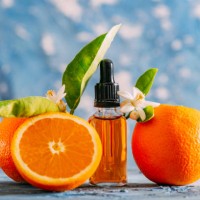 essential oil with orange flowers - garden decoration stock pictures, royalty-free photos & images