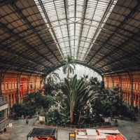 estación madrid puerta de atocha - atocha train station and botanical garden in madrid, spain - garden decoration stock pictures, royalty-free photos & images