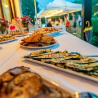 evening dinner al fresco at the garden party - garden decoration stock pictures, royalty-free photos & images