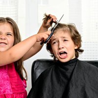 evil haircut - hairstyle stock pictures, royalty-free photos & images